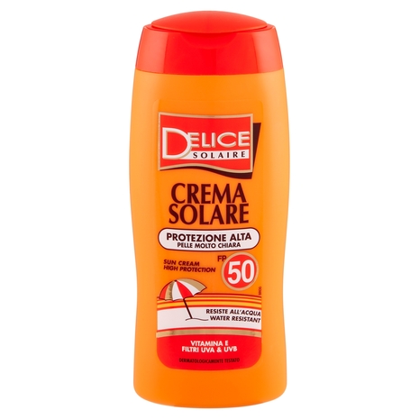 Delice Solaire Crema Solare Protezione Alta Pelle Molto Chiara FP 50 250 ml